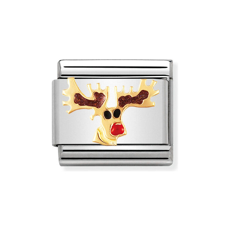 CLASSIC Gold Christmas Reindeer Charm