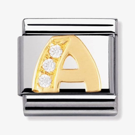 Composable Classic Link Letter A with white Stones