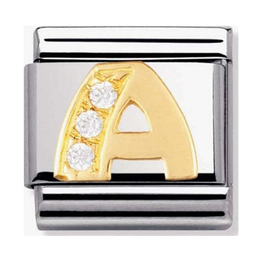 Composable Classic Link Letter A with white Stones