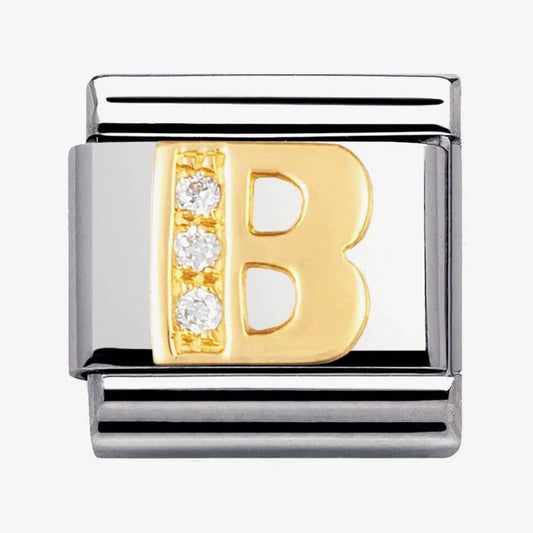 Composable Classic Link Letter B with white Stones