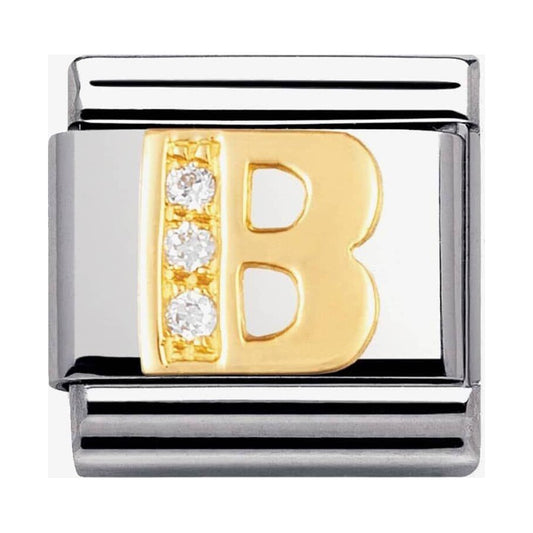 Composable Classic Link Letter B with white Stones