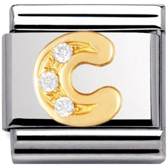 Composable Classic Link Letter C with white Stones