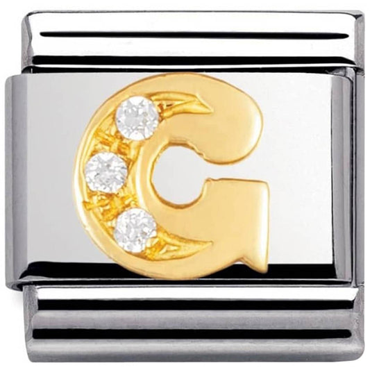 Composable Classic Link Letter G with white Stones