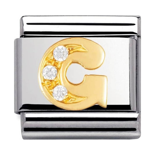 Composable Classic Link Letter G with white Stones