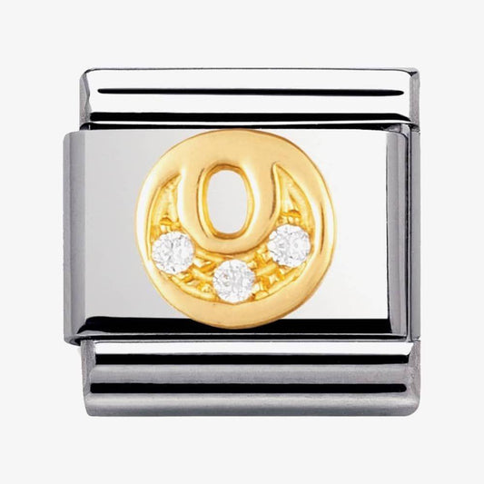 Composable Classic Link Letter O with white Stones