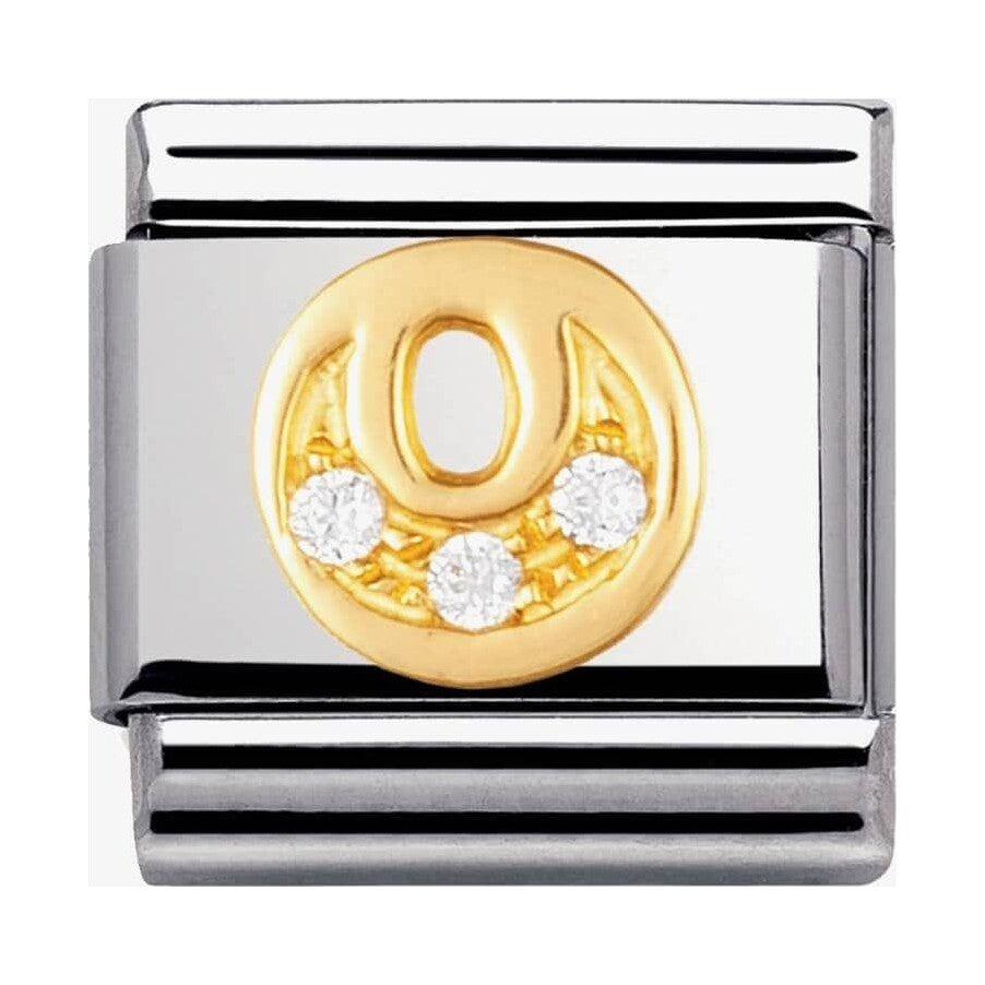 Composable Classic Link Letter O with white Stones