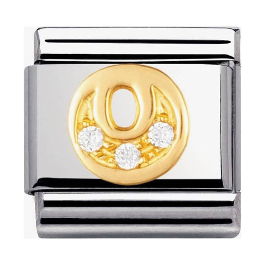 Composable Classic Link Letter O with white Stones