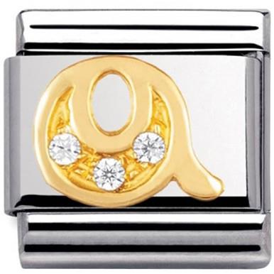 Composable Classic Link Letter Q with white Stones