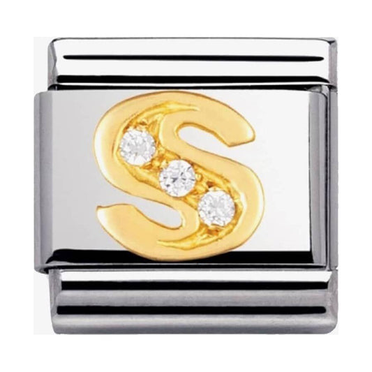 Composable Classic Link Letter S with white Stones