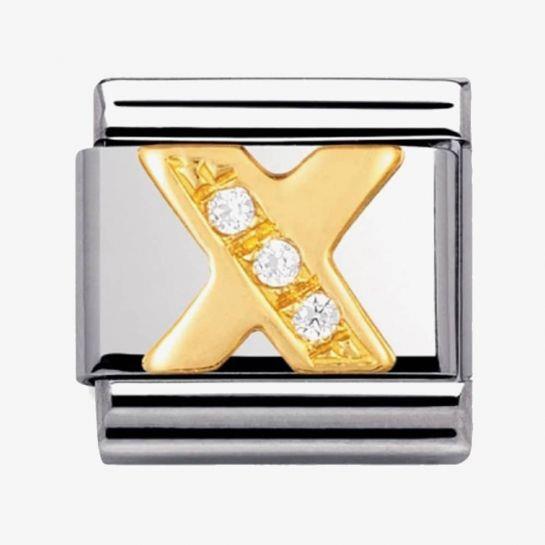 Composable Classic Link Letter X with white Stones