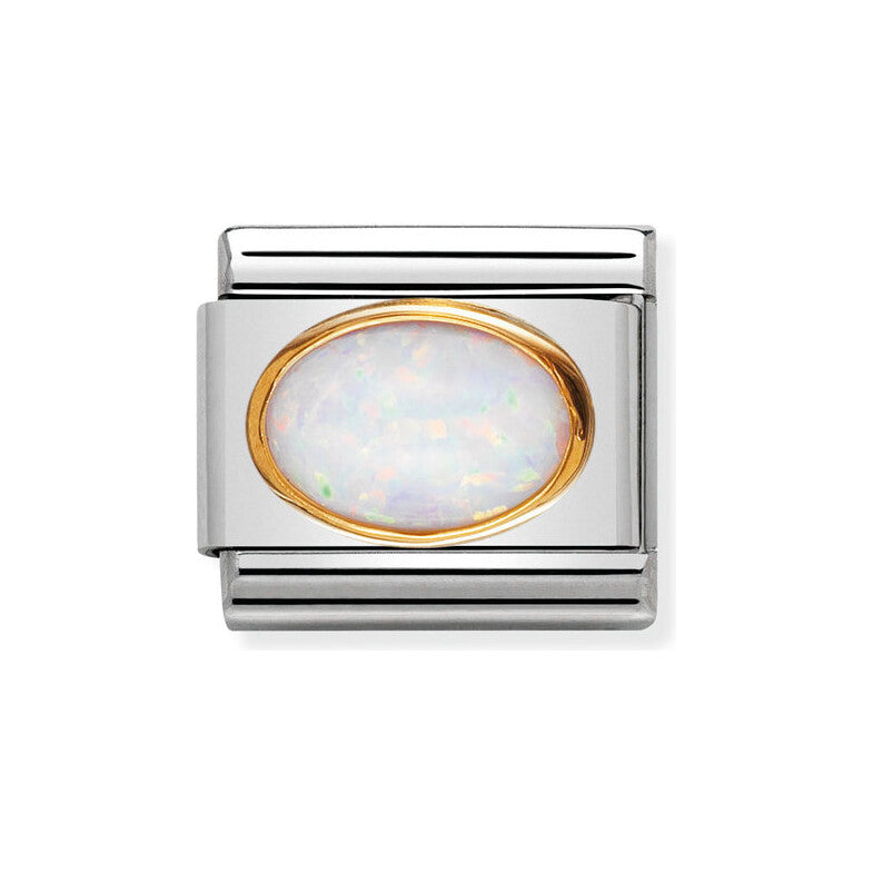 Charm, Composable Link, white October Birthstone