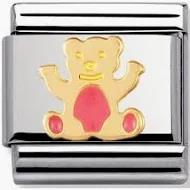 Nomination Classic Gold Light Pink Enamel Bear Charm