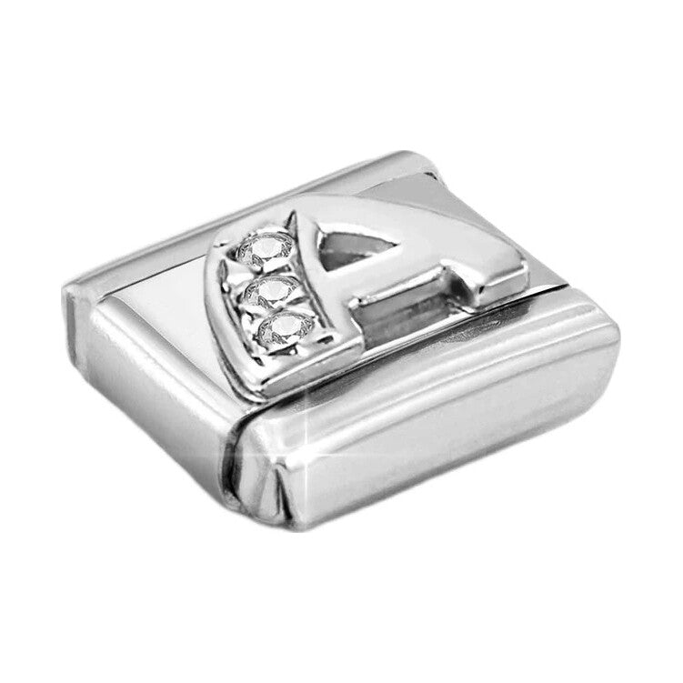 Composable Classic Link Letter A in Silver and Stones