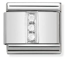 Composable Classic Link Letter I in Silver and Stones