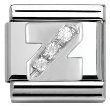 Composable Classic Link Letter Z in Silver and Stones