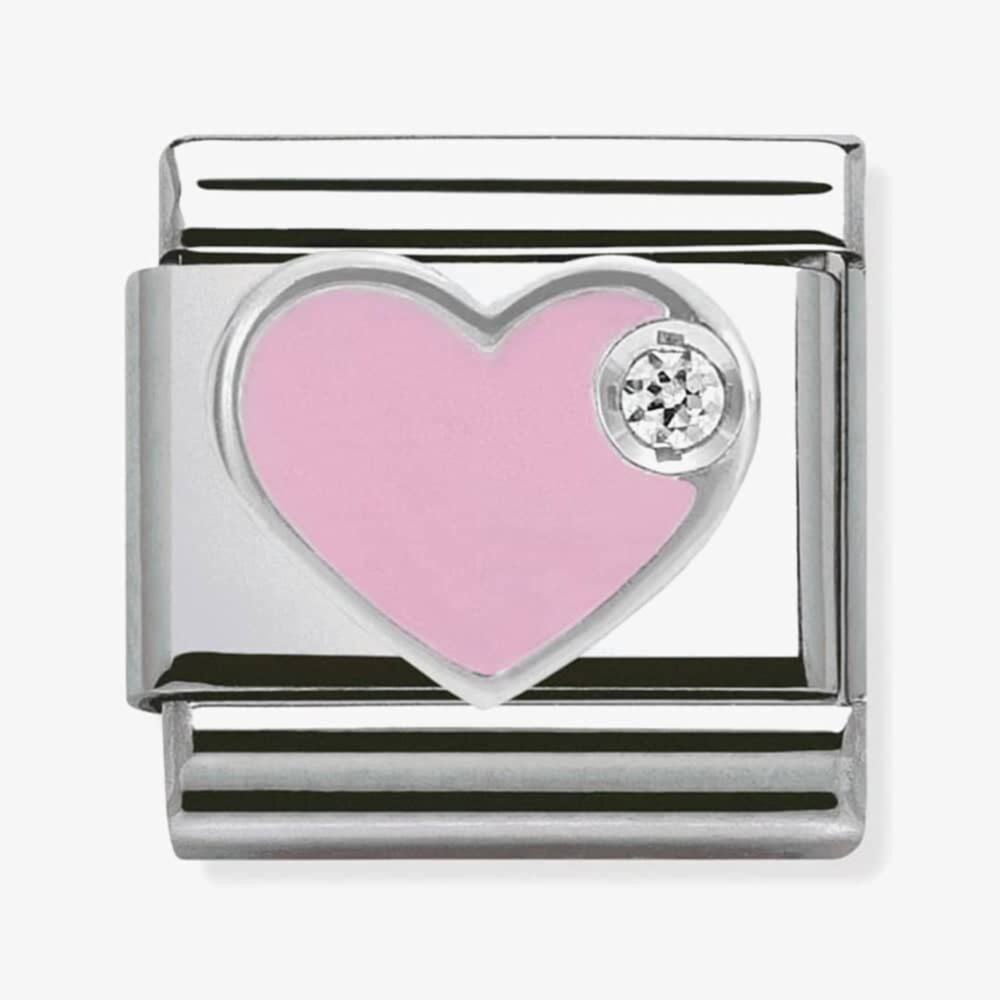 CLASSIC Silvershine Pink Love Heart Charm