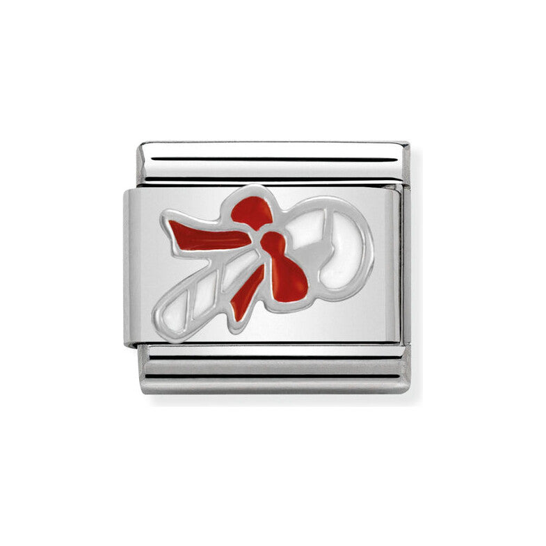 CLASSIC Silvershine Christmas Candy Cane And Bow Charm
