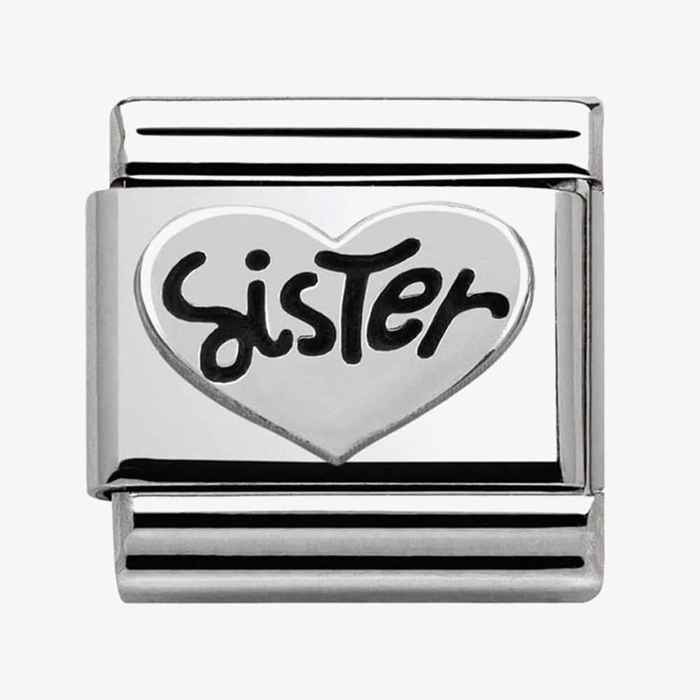 Composable Classic Link Sister Heart in Silver