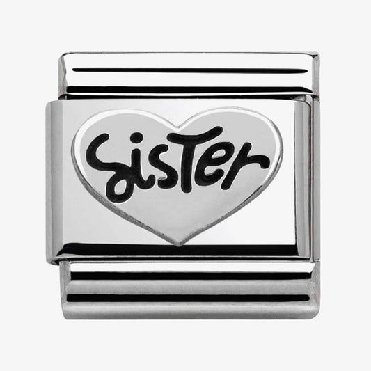 Composable Classic Link Sister Heart in Silver