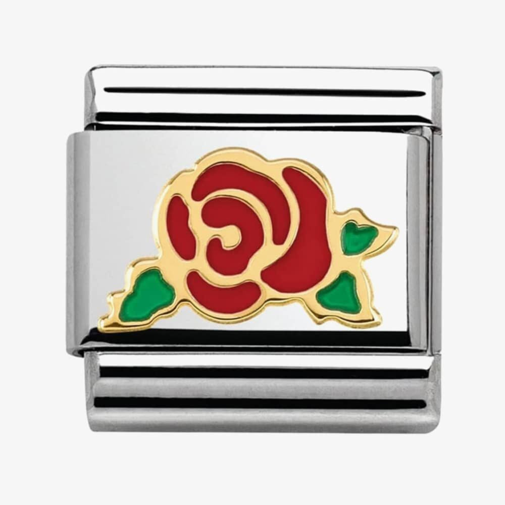 CLASSIC Gold Madame Monsieur Red Rose Charm