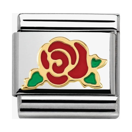CLASSIC Gold Madame Monsieur Red Rose Charm