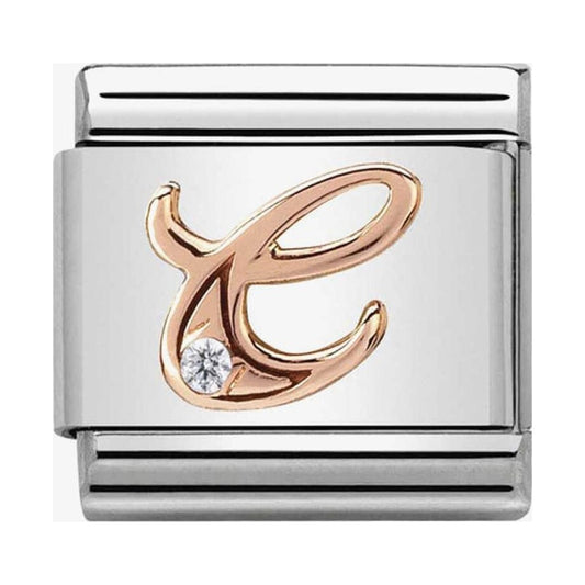 Composable Classic Link Letter C in Rose Gold and Cubic Zirconia