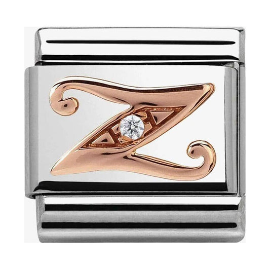 Composable Classic Link Letter Z in Rose Gold and Cubic Zirconia