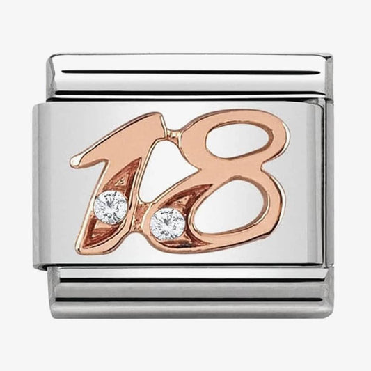 Composable Classic Link Number 18 in Rose Gold and Stone