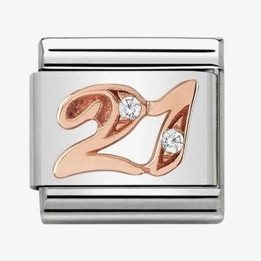 Composable Classic Link Number 21 in Rose Gold and Stone