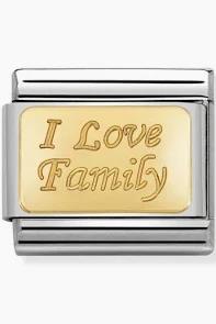 Nomination Classic Gold "I Love Family" Charm
