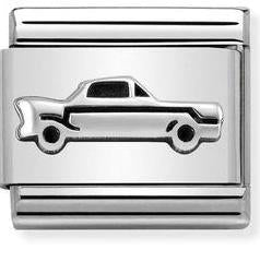 Composable Classic Vintage Car Link oxidised silver