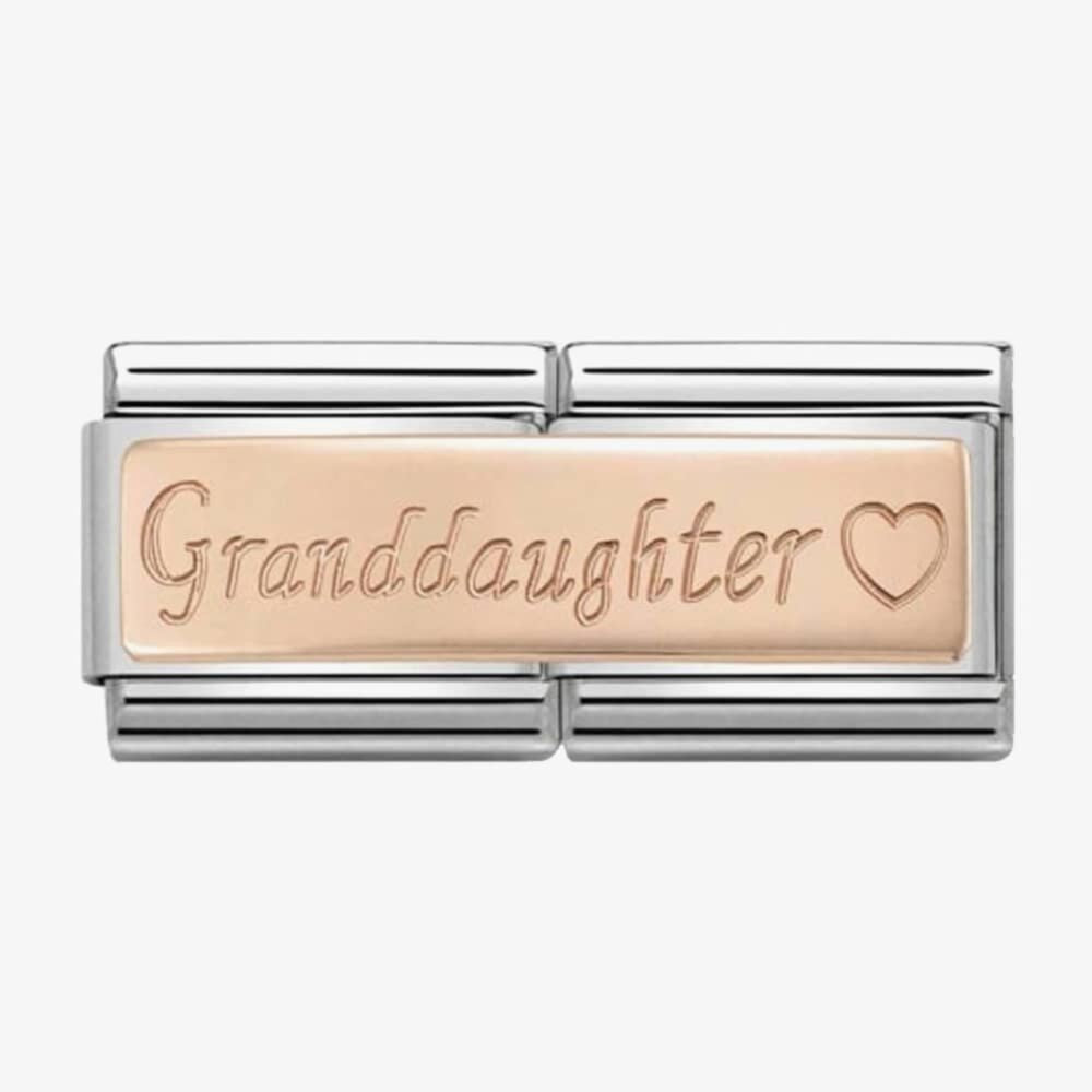 CLASSIC Rose Gold Double Engraved Grandaughter Charm