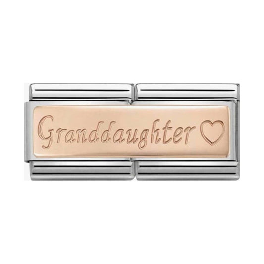 CLASSIC Rose Gold Double Engraved Grandaughter Charm