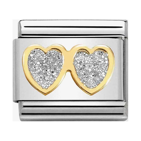 Composable Classic Link Double Hearts Glitter