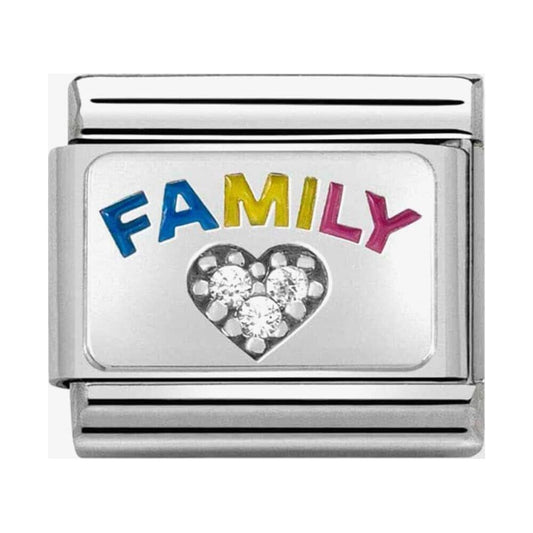 CLASSIC Silvershine Family Zirconia Heart Charm