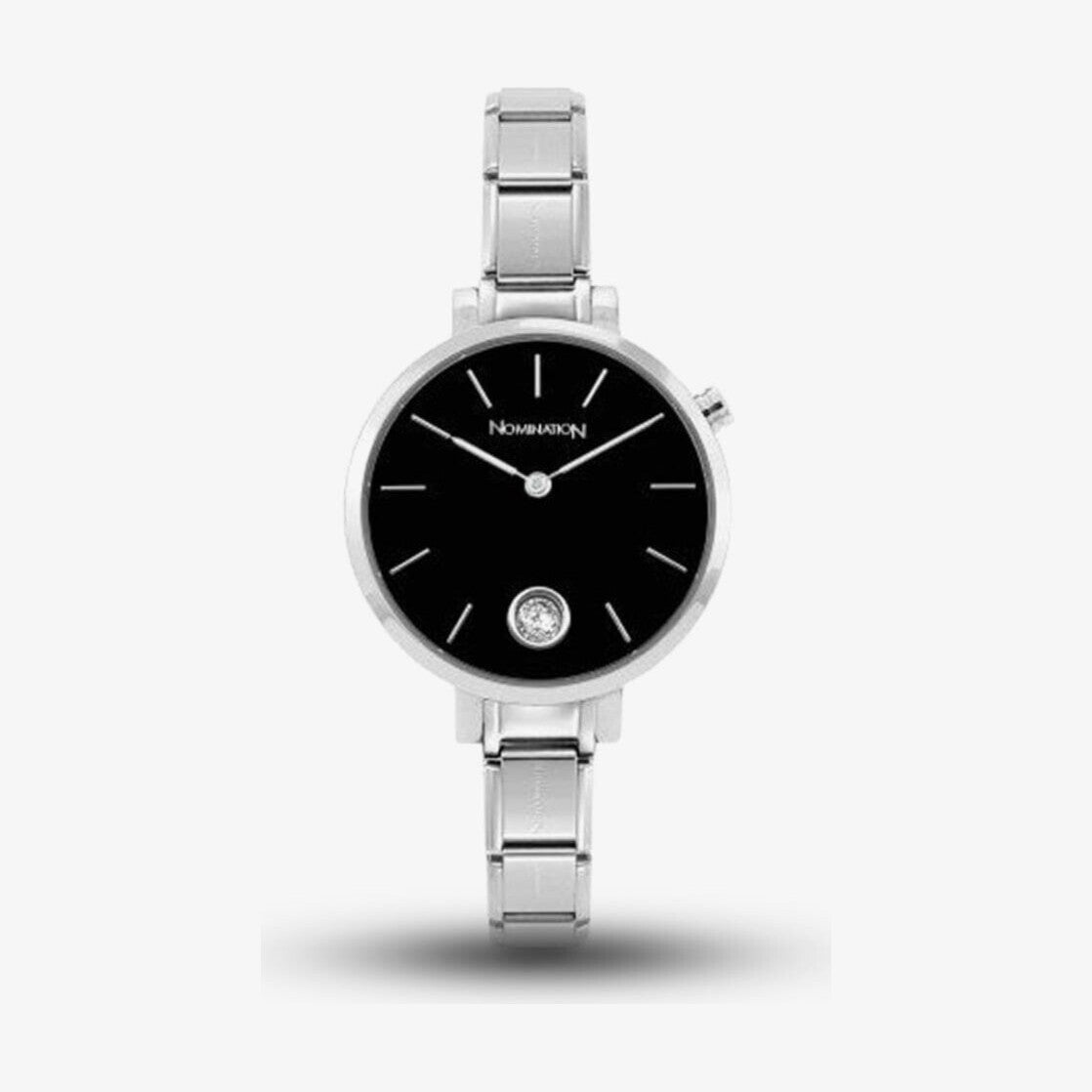 Ladies Composable Time Black Cubic Zirconia Dial Bracelet Watch