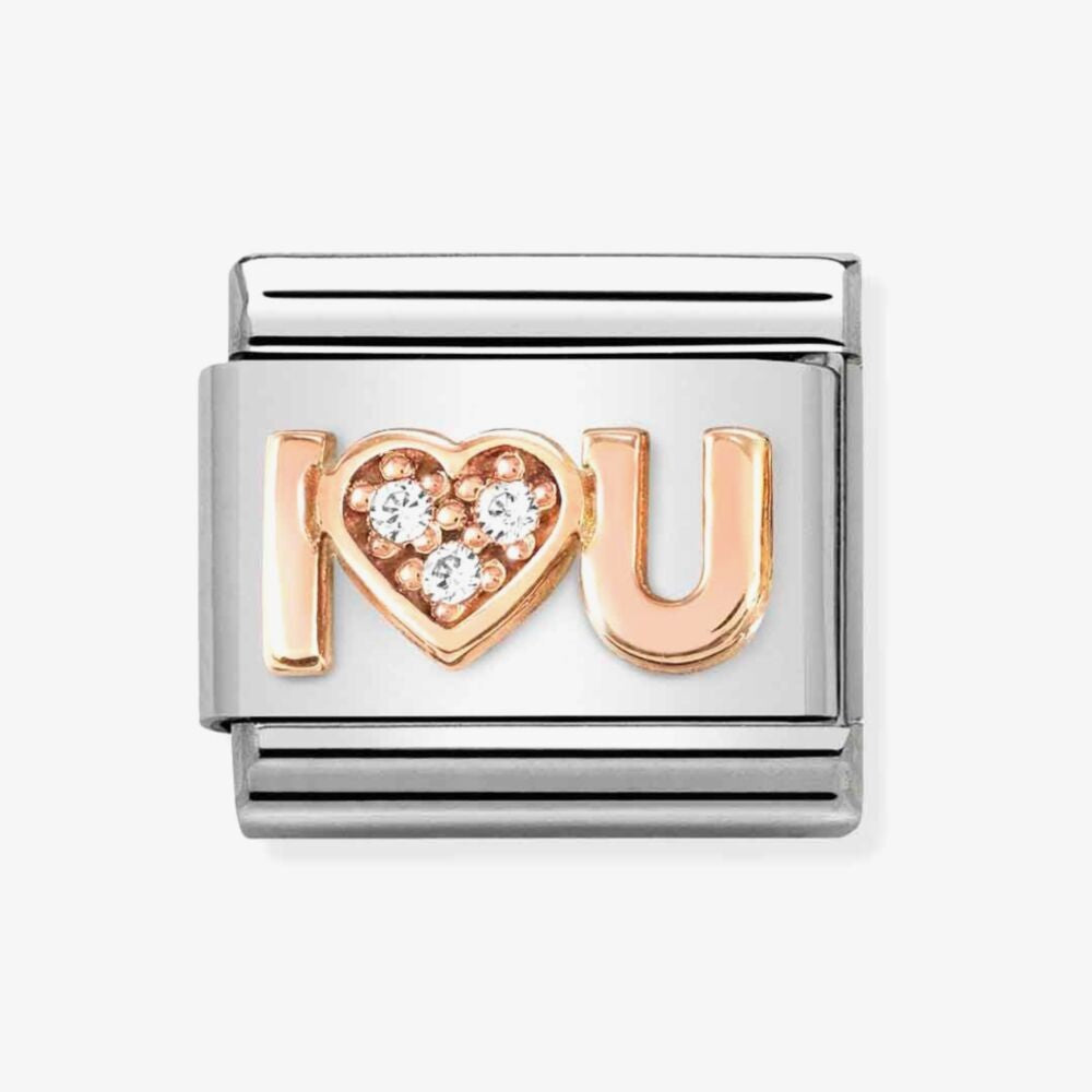 CLASSIC Composable Romance Cubic Zirconia I Love U Heart Charm