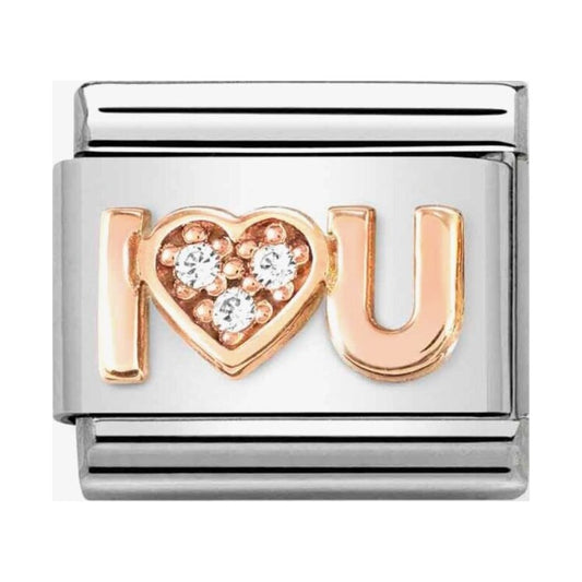 CLASSIC Composable Romance Cubic Zirconia I Love U Heart Charm