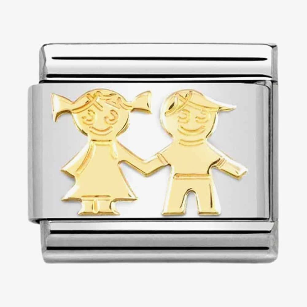 CLASSIC Composable Yellow Gold Brother & Sister Charm
