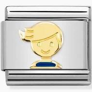 Nomination Classic Gold Blue Boy Charm