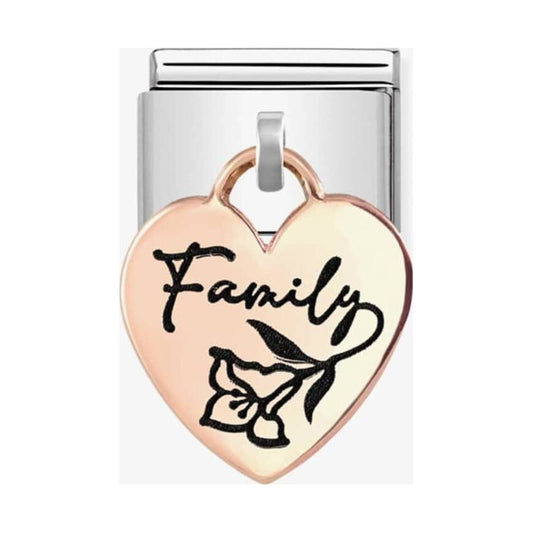 CLASSIC Composable Rose Gold Family Heart Pendant Charm