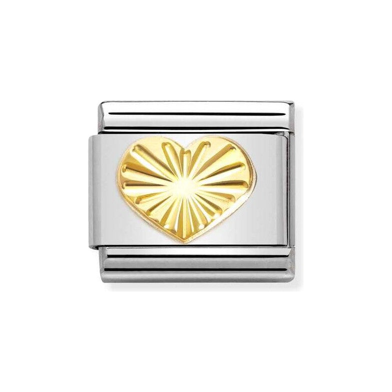 Classic Gold Heart with Etched Detail Charm