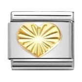 Classic Gold Heart with Etched Detail Charm