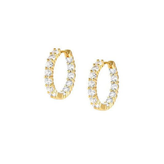 CHIC & CHARM JOYFUL earrings in 925 sterling silver with 24k yellow gold plated finish and cz
