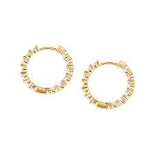 CHIC & CHARM JOYFUL earrings in 925 sterling silver with 24k yellow gold plated finish and cz