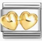 Nomination Gold Rounded Hearts Composable Charm