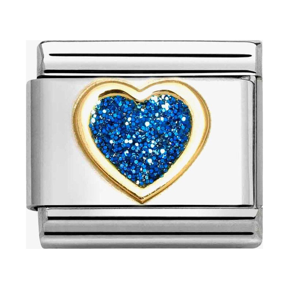 Composable Classic Link, Heart, Blue Glitter
