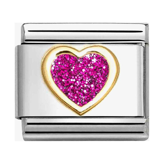 Composable Classic Link, Heart, Fuchsia Glitter