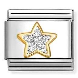 Composable Classic Link, Star, Silver Glitter