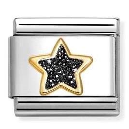 Composable Classic Link, Star, Black Glitter